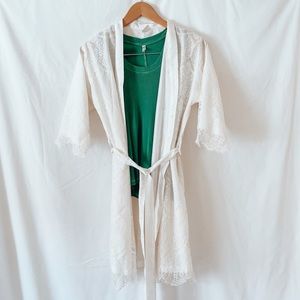 Walkin on Air Lace & Satin Bridal Robe